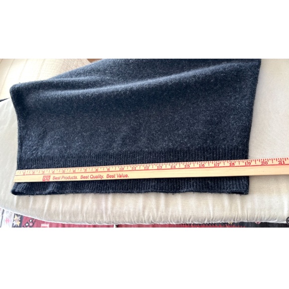 VINCE Dark Gray Brushed Cashmere Funnel Neck Sweater - XS - Picture 8 of 11